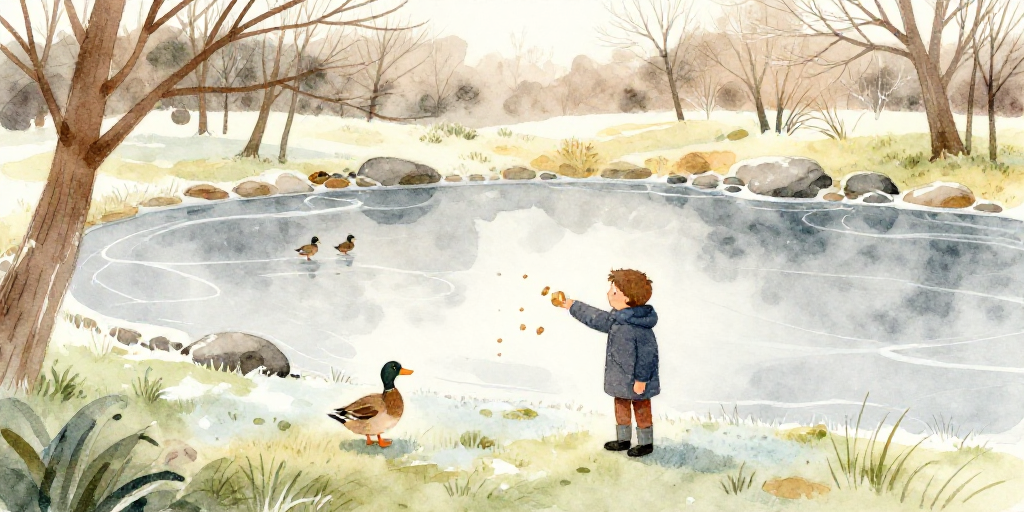A Duck on a Cold Pond