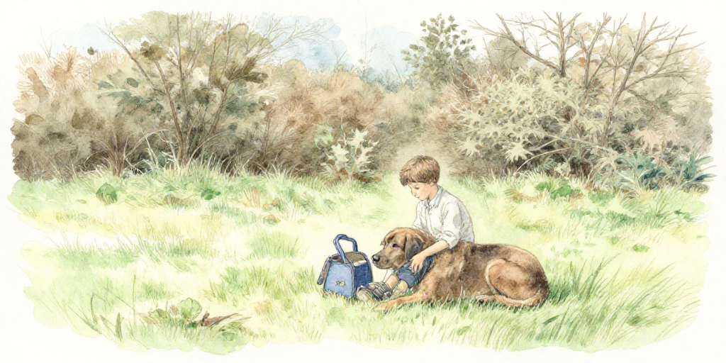 The Dog and the Blue Bag