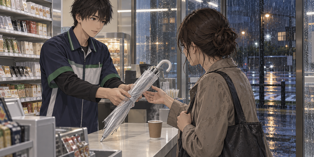 雨の日のコンビニ