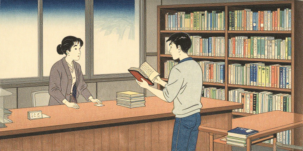 図書館のカウンター