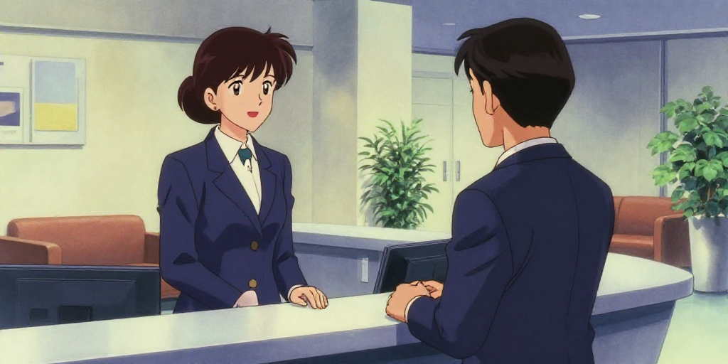 受付にて