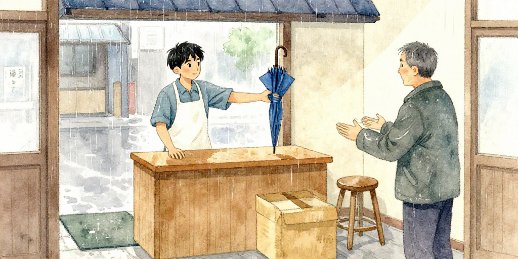 店員さんの傘