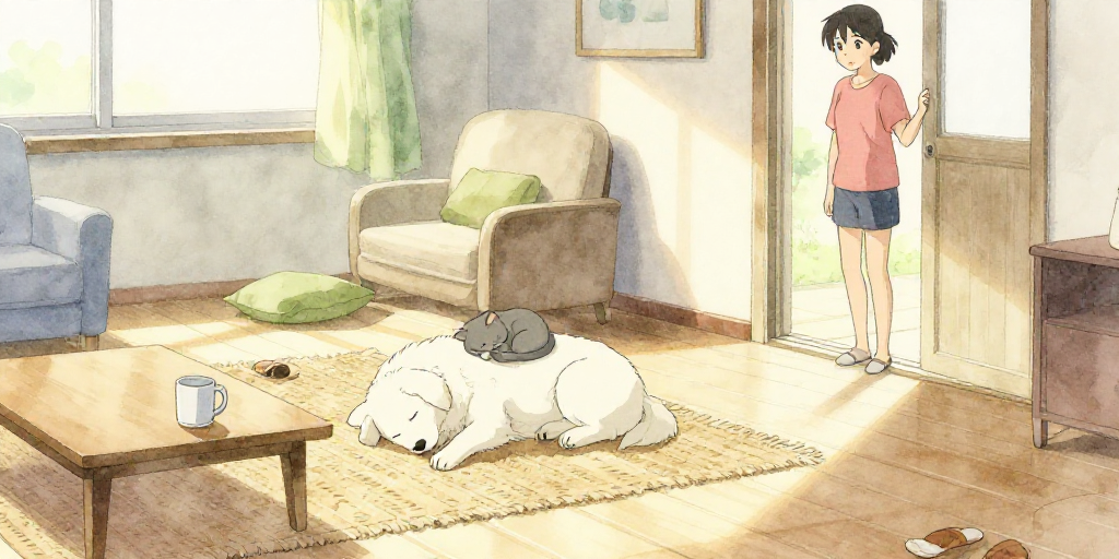 犬の上の猫