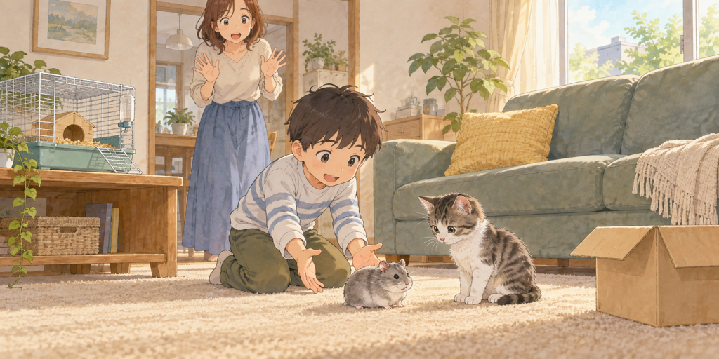 カーペットのねずみ