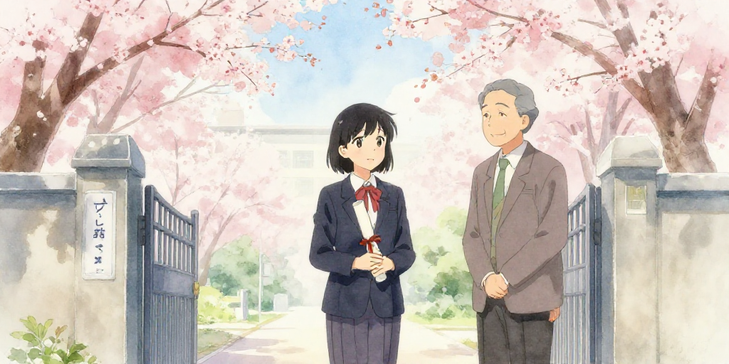 校門で