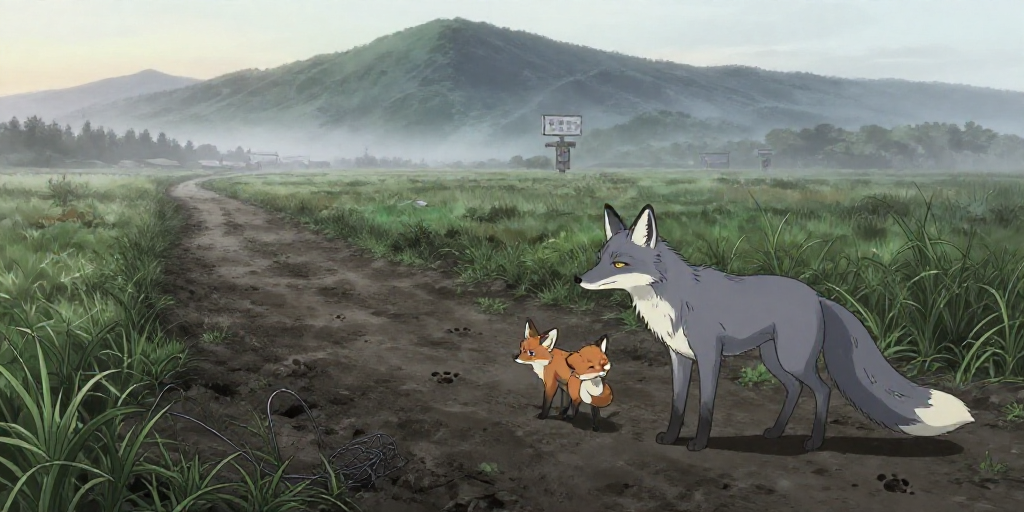 畑への足あと