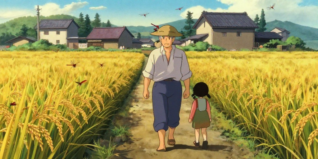 田んぼの赤トンボ