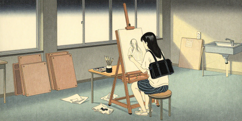 後ろを向いた私