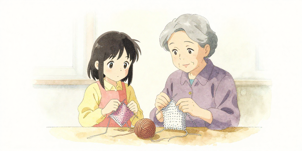 おばあさんの編み針