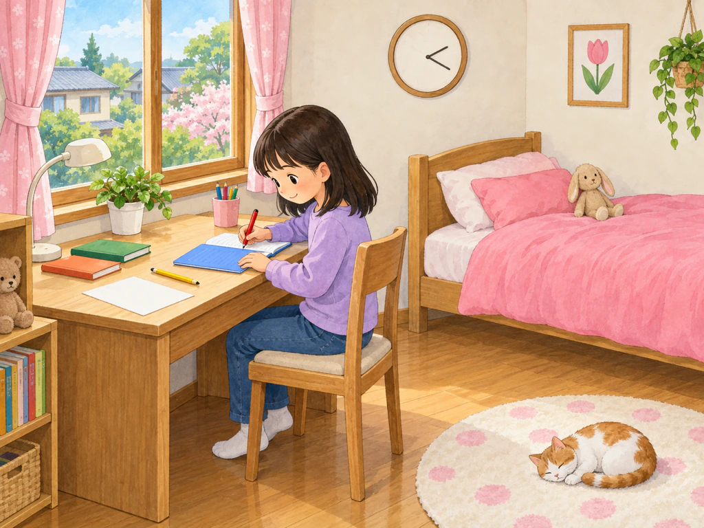女の子の 机