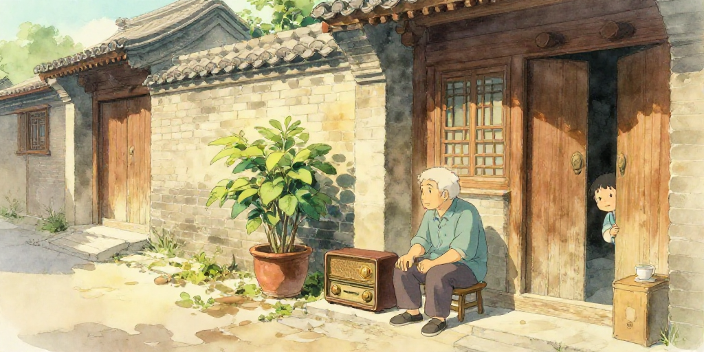 院子里的收音机