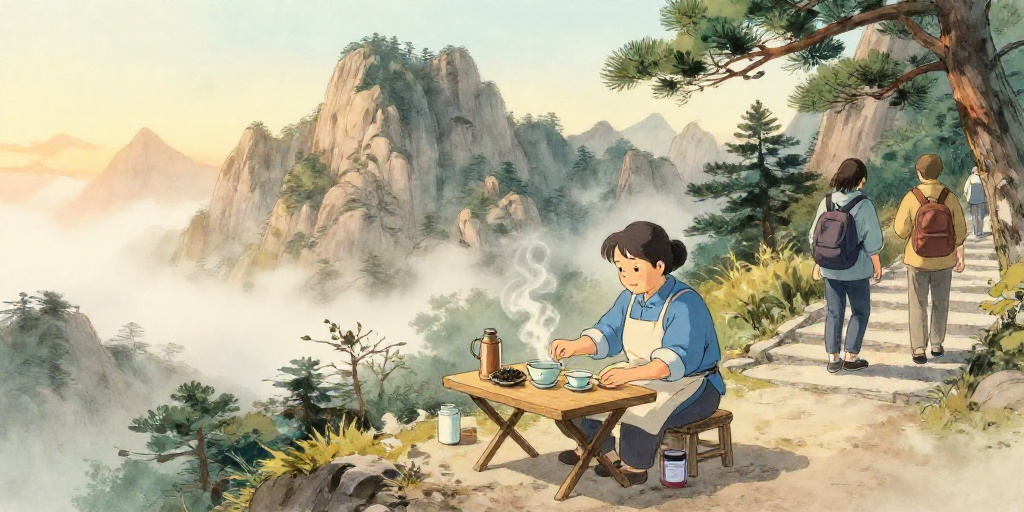 黄山上卖茶