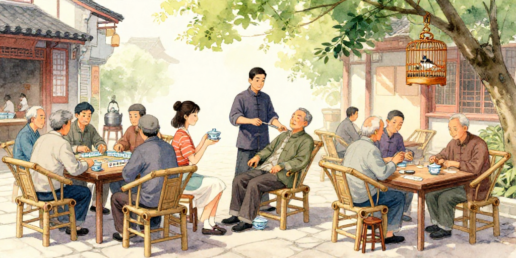 鹤鸣茶社的下午
