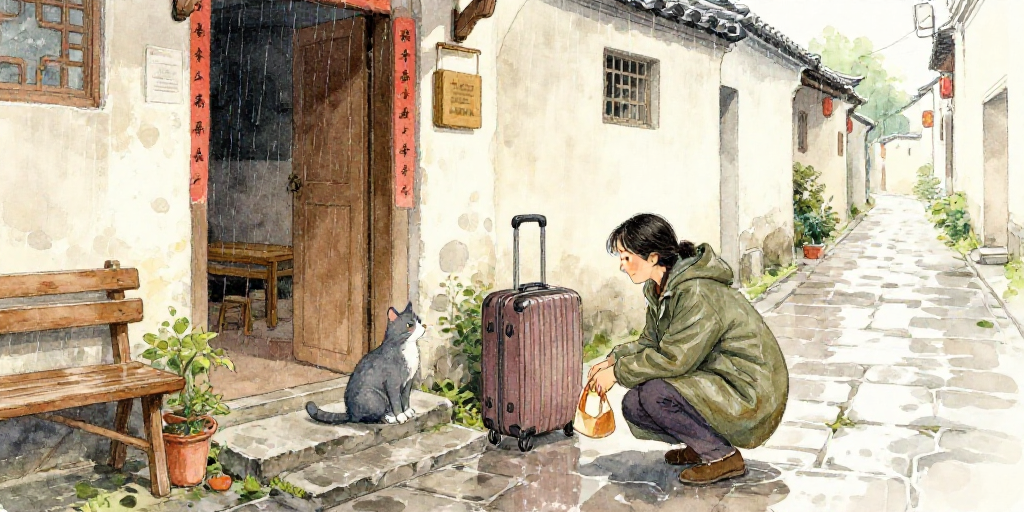 小灰在门口等